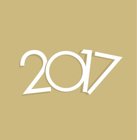 New Year 2017 vector card. Christmas ball. Golden background for text. Vector Illustation.のイラスト素材