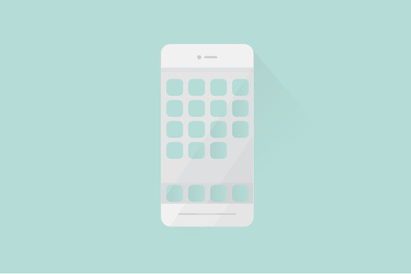 Vector phone with place for app icon. Flat design.のイラスト素材