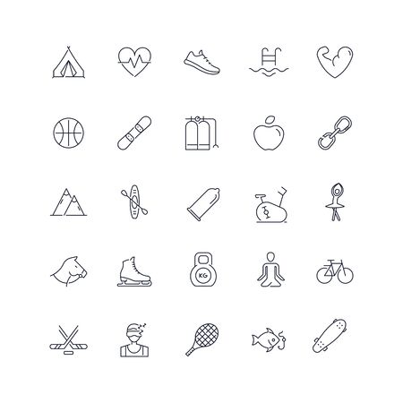 Line icons set. Active life pack. Vectorのイラスト素材
