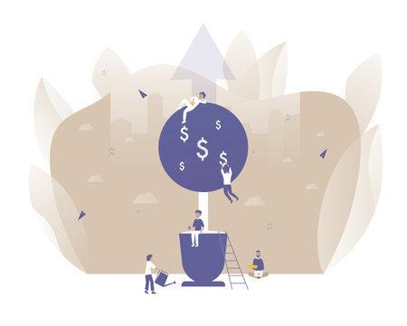 People are investing in future. Money tree.のイラスト素材