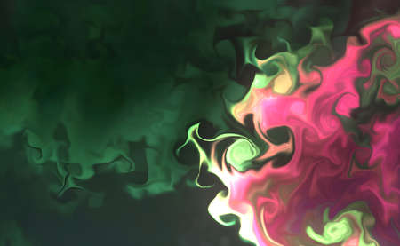 Beautiful abstract ART background - random free mixing of paints in technique of liquid acrylic. Artistic image of swirl veins marble texture in turquoise beige tones.の写真素材