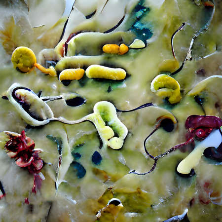 Scientific image of bacteria Citrobacter, Gram-negative bacteria, illustration. Found in human intestine, can cause urinary infections, infant meningitis and sepsisの写真素材