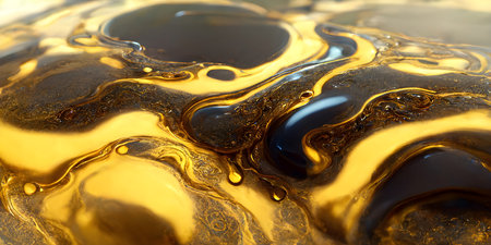 golden liquid texture as very nice luxury background design ( macro)の写真素材