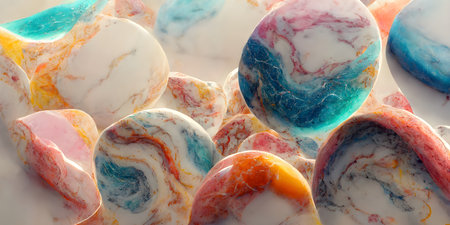 Multicolored marble background. Close-up of multicolored marble.の写真素材