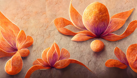 Beautiful flowers made of paperle background. 3D renderingの写真素材