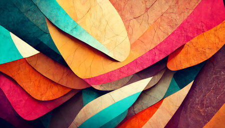 abstract colorful origami paper background - retro vintage effect style picturesの写真素材