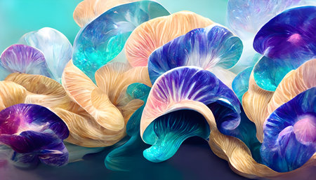 3d illustration, abstract background, multicolored pattern of the petals