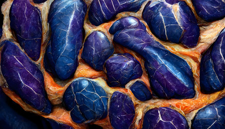 Abstract background of blue and purple marble stones. Close-up.の写真素材