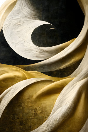 Marble abstract background with gold and black stains on white backdrop.の写真素材