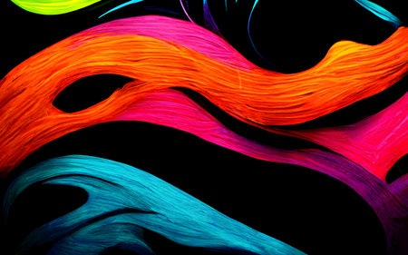 abstract background with colored wavy lines in the form of wavesの写真素材