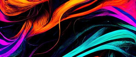 Abstract colorful background of flowing fabric. 3d rendering, 3d illustration.の写真素材
