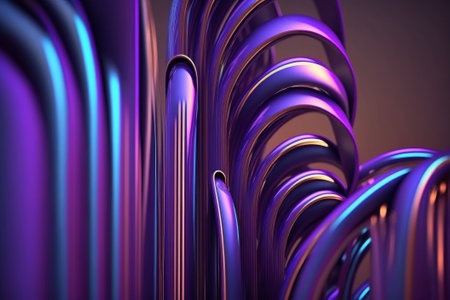 3d rendering of abstract metallic background with some smooth lines in itの素材