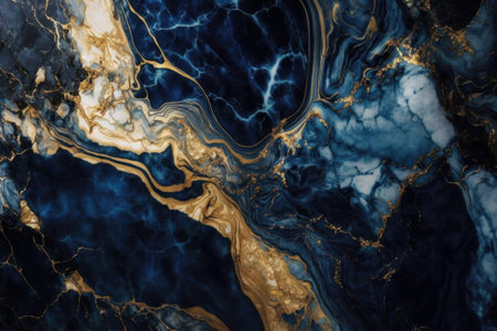 Blue and gold marble texture background pattern with high resolution for interior or exterior design.の素材