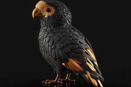 Pigeon isolated on a black background. 3d render.の素材
