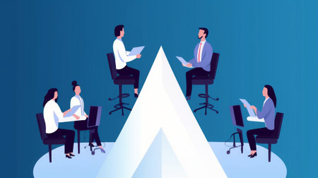 Business people meeting in the office. Vector illustration in a flat styleの素材