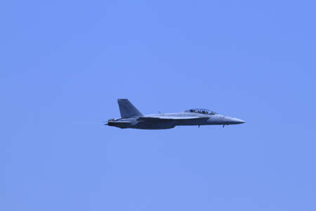 An F A-18 Super Hornet fighter at the 2011 Chicago Air and Water Showのeditorial素材
