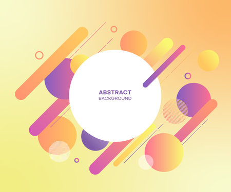 Abstract geometric background with circles, lines and dots. Vector illustration.のイラスト素材