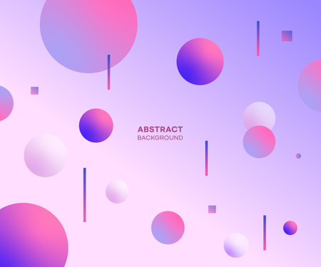 Abstract background with pink, blue and purple circles. Vector illustration.のイラスト素材