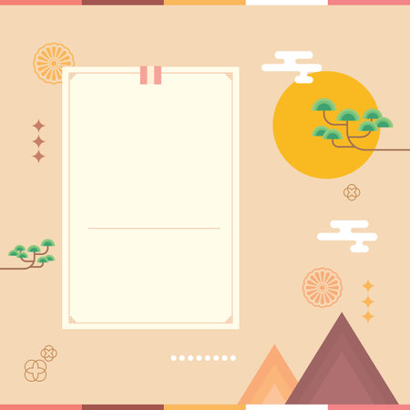 Vector illustration of korean style greeting card template with place for your textのイラスト素材