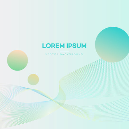 Abstract background with dynamic waves and circles. Vector illustration for your designの写真素材