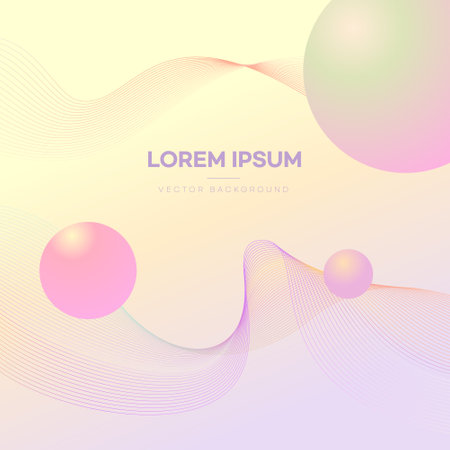 Abstract background with dynamic waves and spheres. Vector illustration for your designのイラスト素材