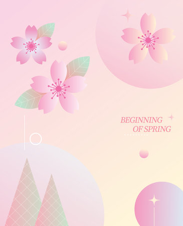 Cherry blossom background with place for text. Vector illustration.のイラスト素材