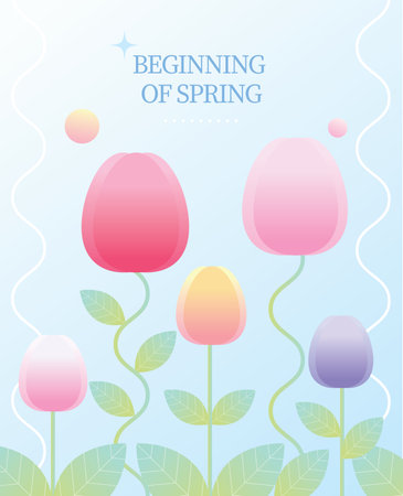 Spring card with flowers in pastel colors. Vector illustration. EPS10のイラスト素材