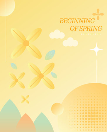 Background with flowers and sun. Vector illustration for your design. Eps10のイラスト素材