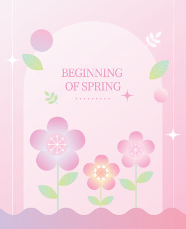 Spring card with flowers and place for your text. Vector illustration.のイラスト素材