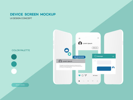 Modern flat design user interface screen template for web site and mobile appsのイラスト素材