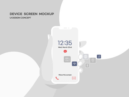 Mobile phone with application interface on the screen. Vector illustration. Eps 10のイラスト素材