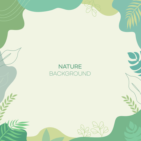 Background with tropical leaves and branches. Vector illustration for your design.のイラスト素材