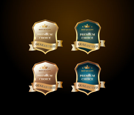 Set of Premium Quality Badges. Vector Illustration. EPS10のイラスト素材