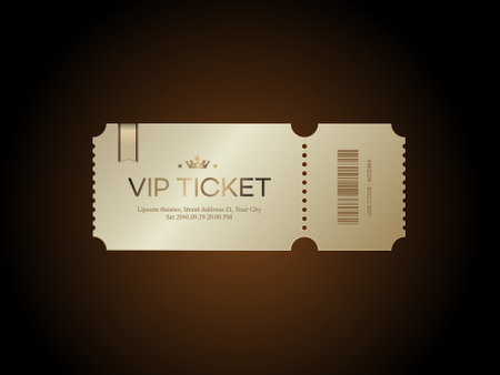 VIP ticket on dark background. Vector illustration. Eps 10.のイラスト素材