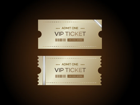 Vip ticket template on brown background. Vector illustration. Eps 10.のイラスト素材