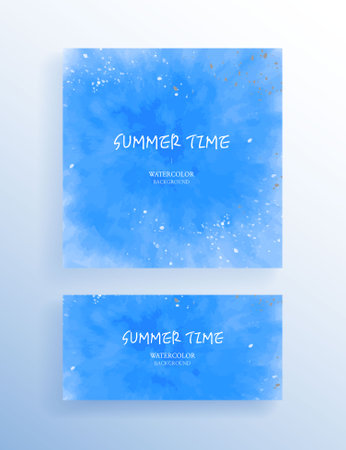 Blue watercolor background. Vector illustration for your design. Eps10のイラスト素材