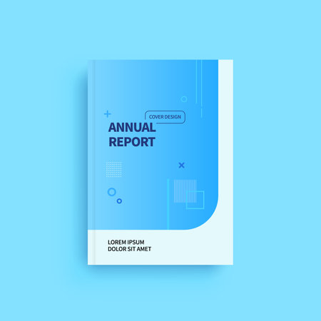 Cover design template for annual report, brochure, flyer, book, magazine. Minimal geometric style.のイラスト素材