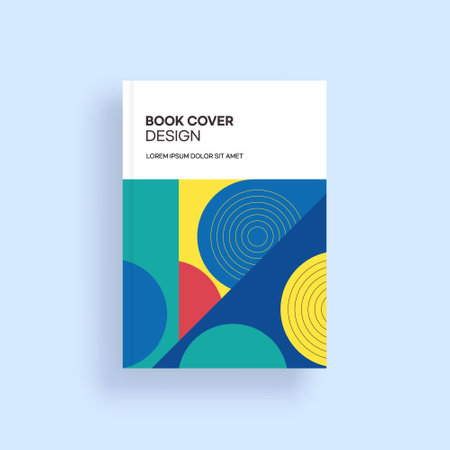 Cover design template. Brochure layout, cover design annual report, magazine, flyer in A4 with colorful geometric background. Vector illustration.のイラスト素材
