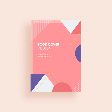 Cover design template. Brochure layout, cover design annual report, magazine, poster, flyer in A4 with colorful geometric background. Vector illustration.のイラスト素材