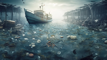Arctic where glaciers melt due to climate crisisの素材