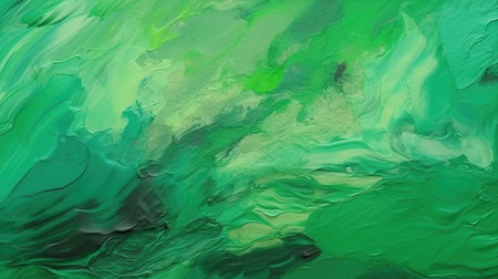 abstract background of oil paint in green and turquoise colorsの素材