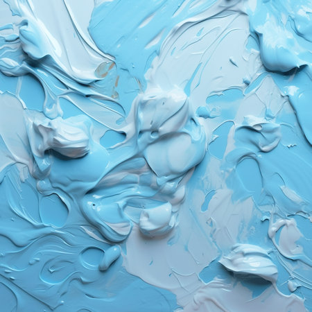 close up of blue paint on white background, abstract paint backgroundの素材