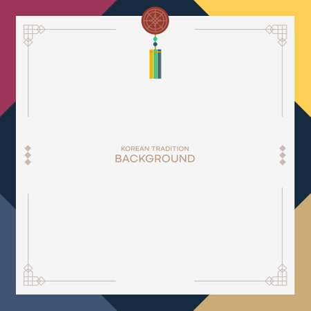 Korean Tradition Background.Vector illustration of Ramadan Kareem greeting card template with lanterns and place for text.のイラスト素材