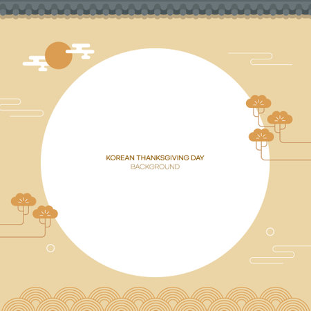 Korean Traditional Thanksgiving Day, Chuseok Frame backgroundのイラスト素材