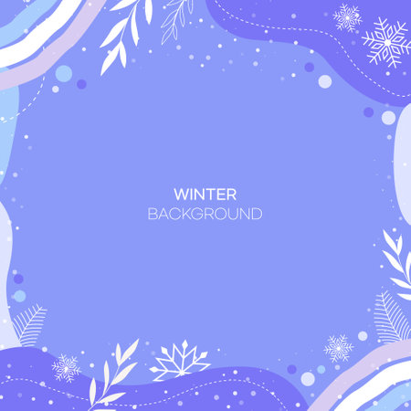 Winter background with snowflakes and space for text. Vector illustration.のイラスト素材