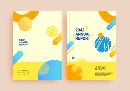 Cover design template for annual report, magazine, brochure, flyer, poster, booklet, leaflet, business card, postcard. Minimalistic geometric background.のイラスト素材
