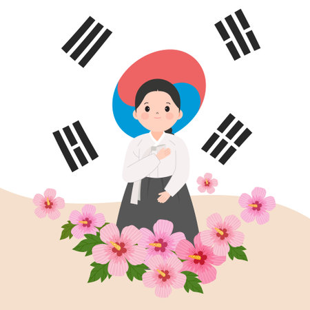 Korea Independence Day Illustration Worked for Korea's independence. I won't forget that dayのイラスト素材