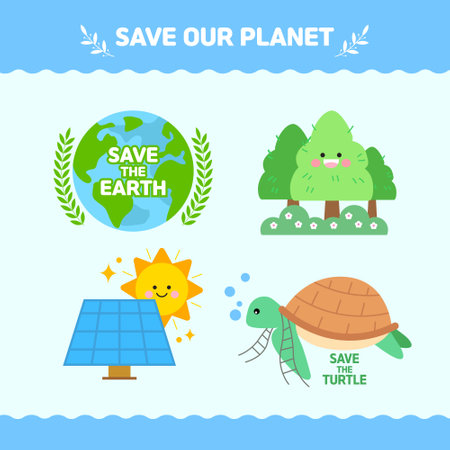 Save our planet, save the planet, save the planet, save the planet vector illustrationのイラスト素材