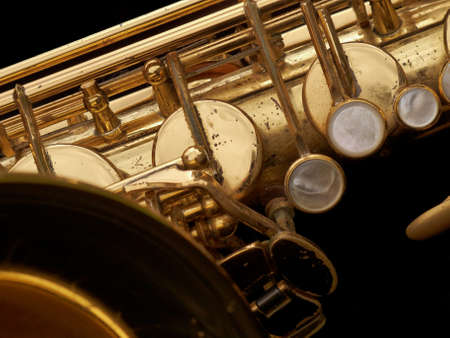      Close up of a well used tenor saxophone                          の写真素材