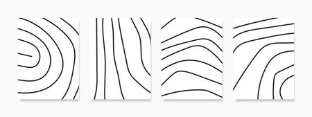Set of Abstract outlines painted Illustrations for Wall Decoration. Abstract wall art design for...